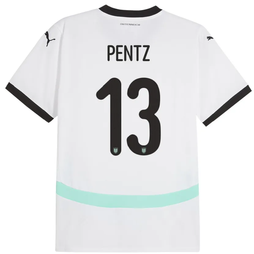 Danxen Dámské Rakousko Patrick Pentz #13 Bílý Daleko Hráčské Dresy 24-26 Dres