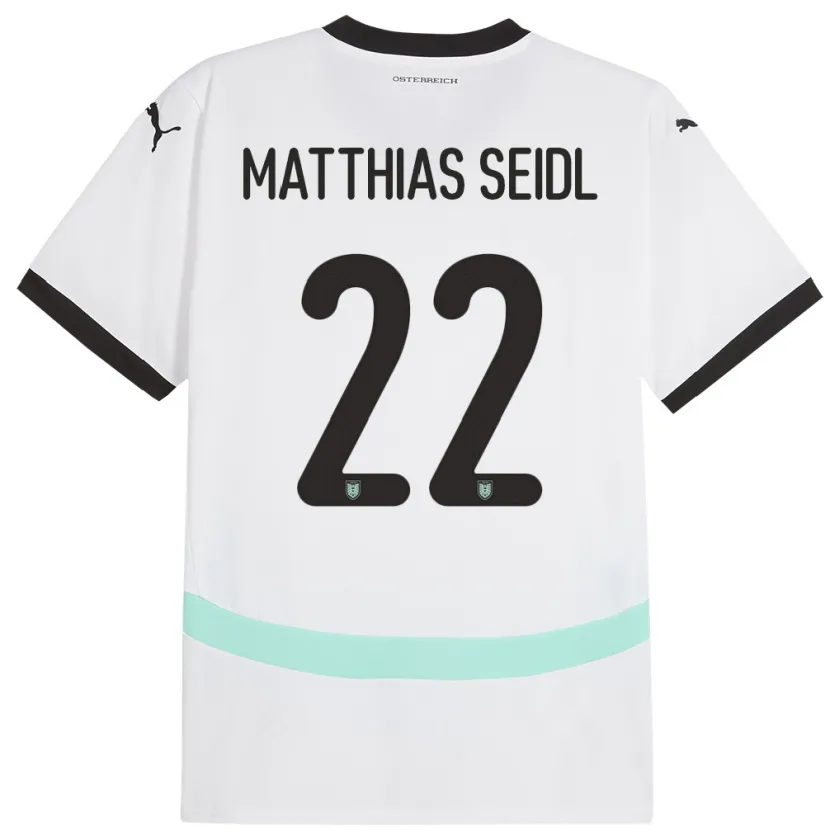 Danxen Dámské Rakousko Matthias Seidl #22 Bílý Daleko Hráčské Dresy 24-26 Dres