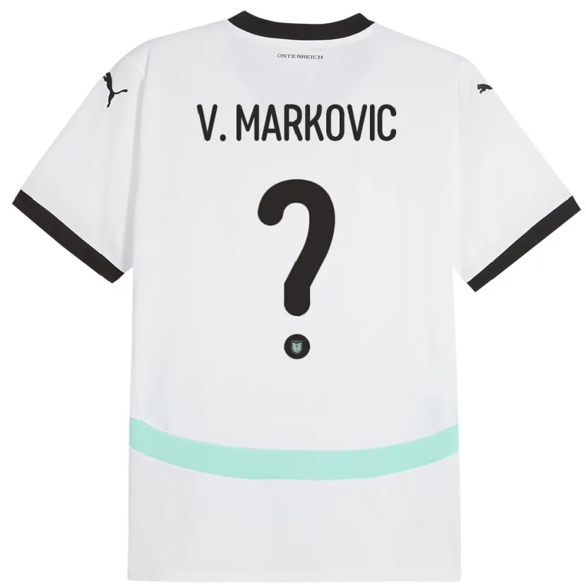 Danxen Dámské Rakousko Vasilije Markovic #0 Bílý Daleko Hráčské Dresy 24-26 Dres