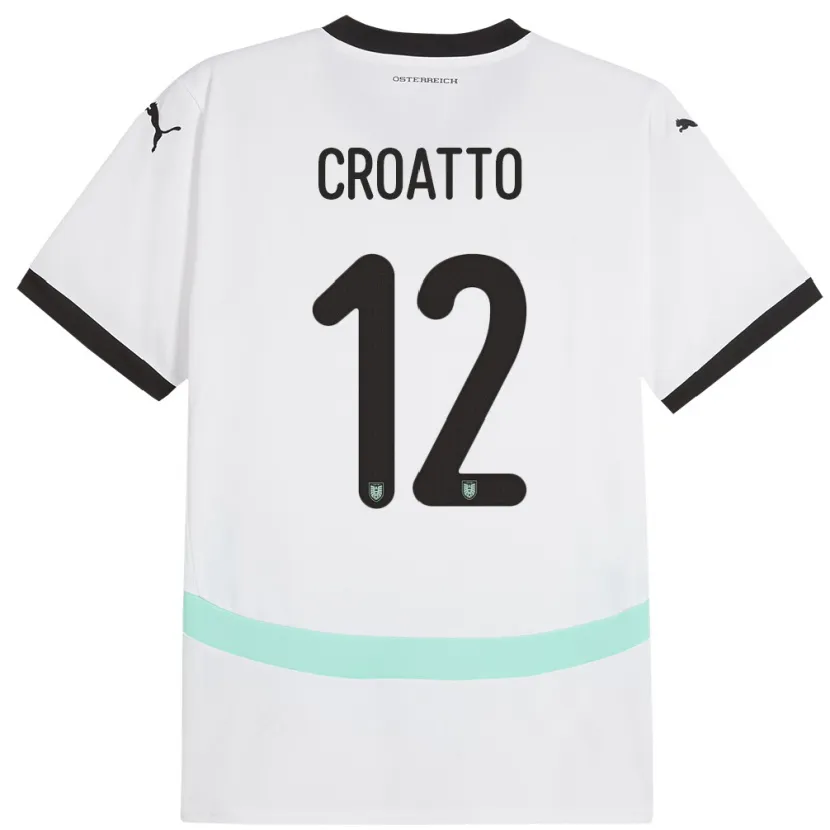 Danxen Dámské Rakousko Michela Croatto #12 Bílý Daleko Hráčské Dresy 24-26 Dres