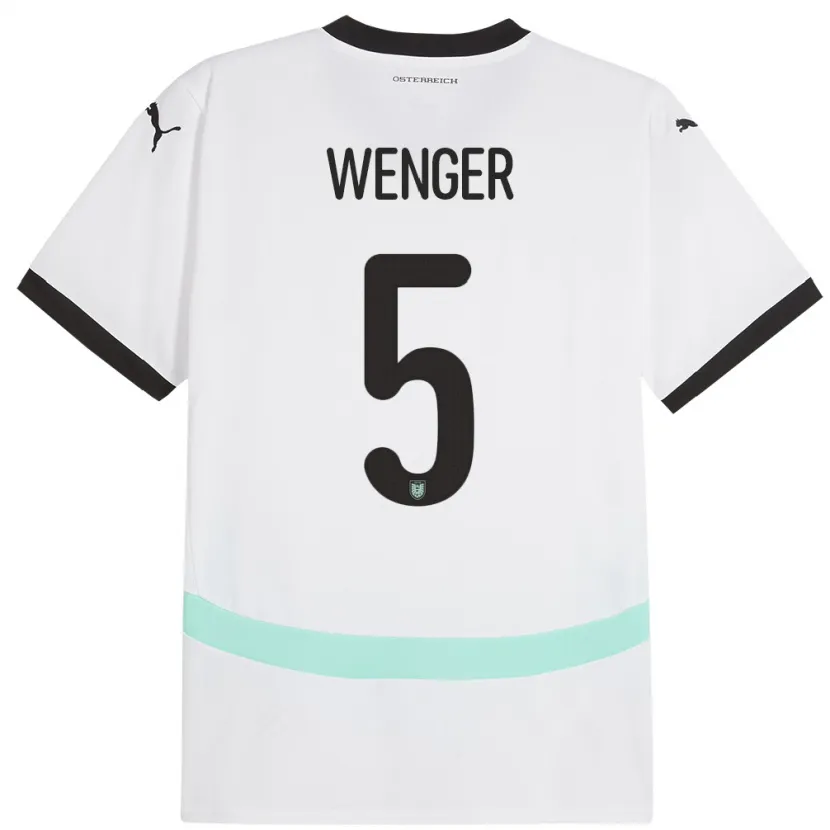 Danxen Dámské Rakousko Claudia Wenger #5 Bílý Daleko Hráčské Dresy 24-26 Dres