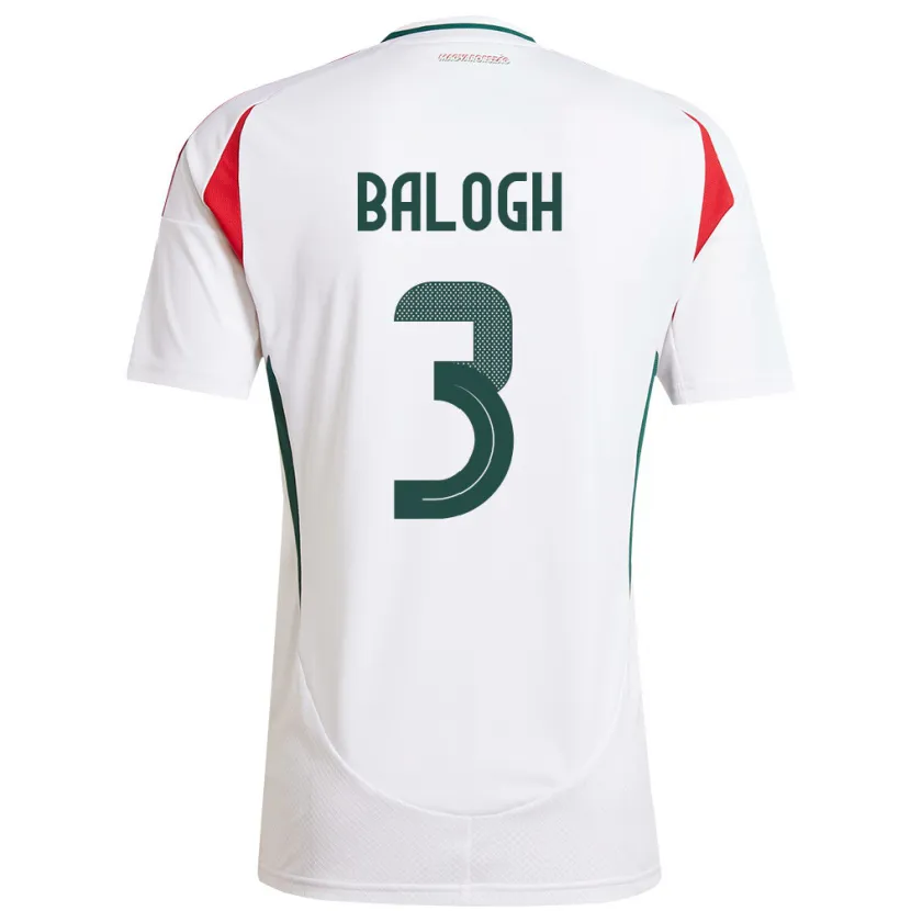 Danxen Dámské Maďarsko Botond Balogh #3 Bílý Daleko Hráčské Dresy 24-26 Dres