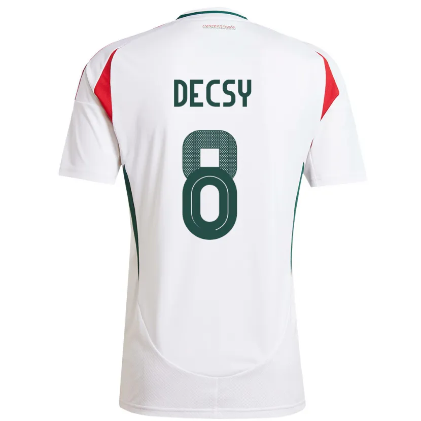 Danxen Dámské Maďarsko Ádám Décsy #8 Bílý Daleko Hráčské Dresy 24-26 Dres