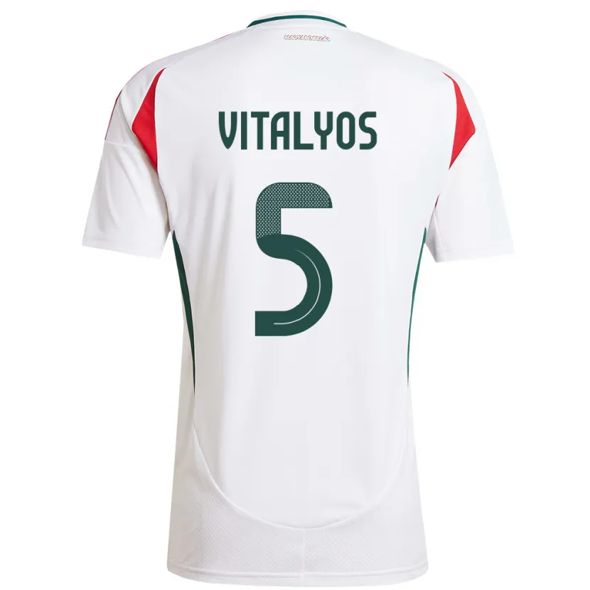 Danxen Dámské Maďarsko Viktor Vitályos #5 Bílý Daleko Hráčské Dresy 24-26 Dres
