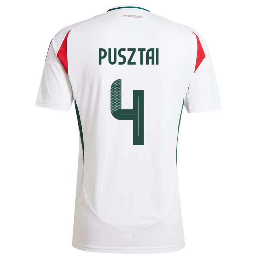 Danxen Dámské Maďarsko Sára Pusztai #4 Bílý Daleko Hráčské Dresy 24-26 Dres