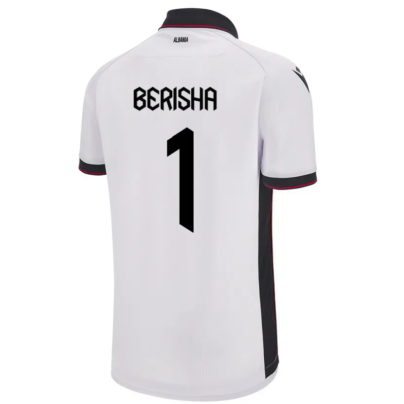 Danxen Dámské Albánie Etrit Berisha #1 Bílý Daleko Hráčské Dresy 24-26 Dres