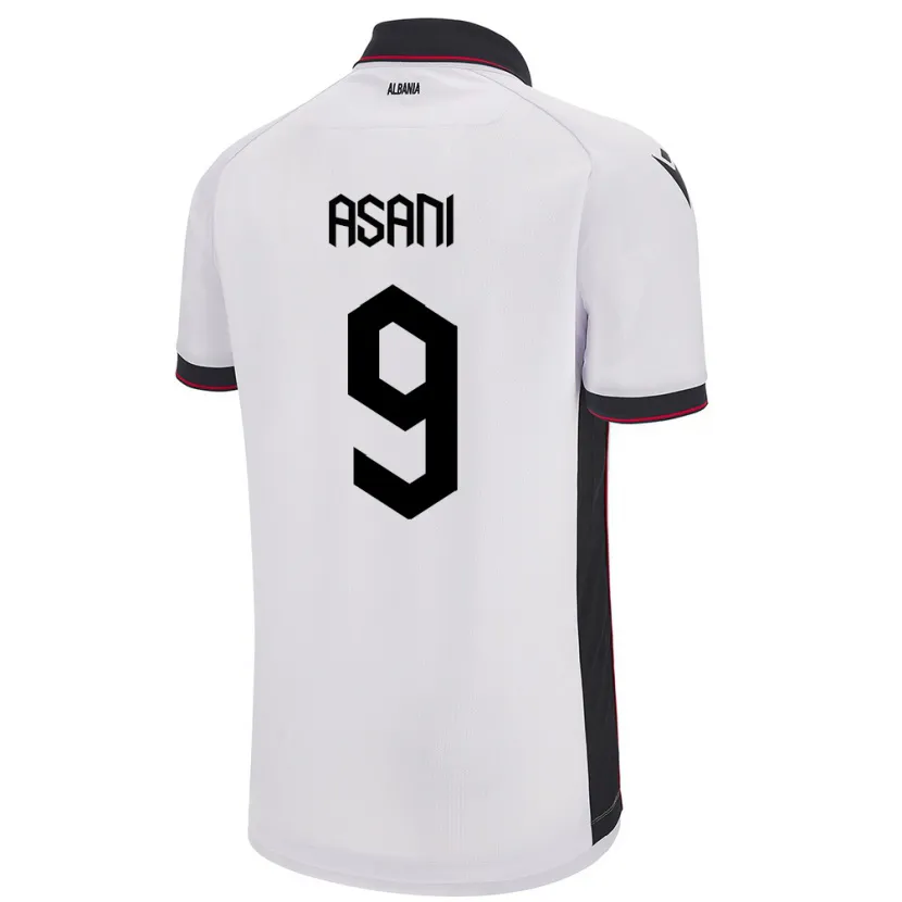 Danxen Dámské Albánie Jasir Asani #9 Bílý Daleko Hráčské Dresy 24-26 Dres