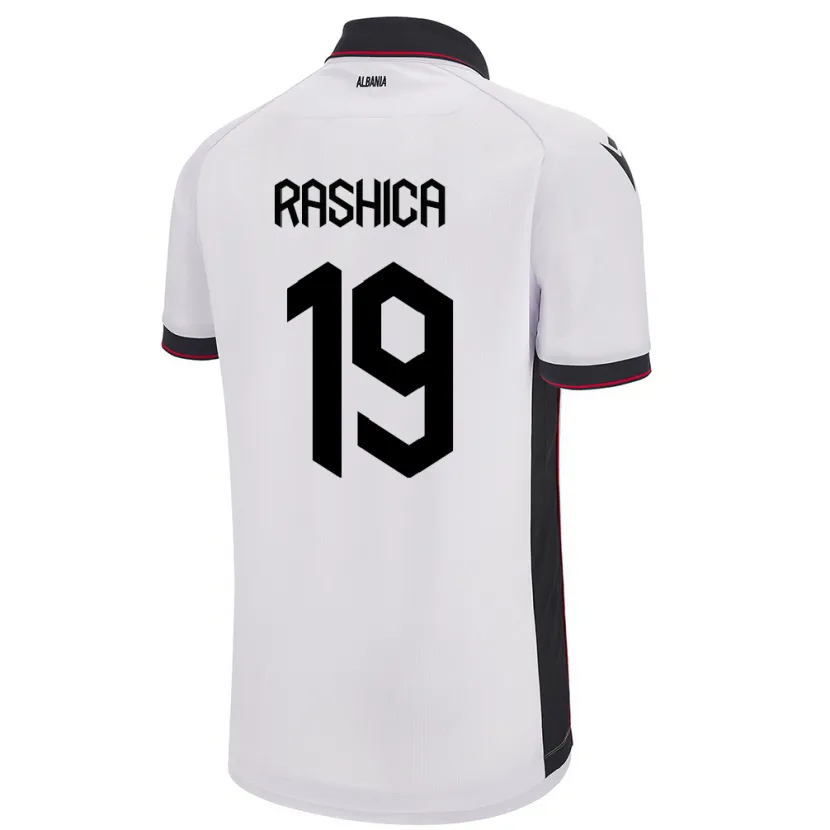 Danxen Dámské Albánie Ermir Rashica #19 Bílý Daleko Hráčské Dresy 24-26 Dres