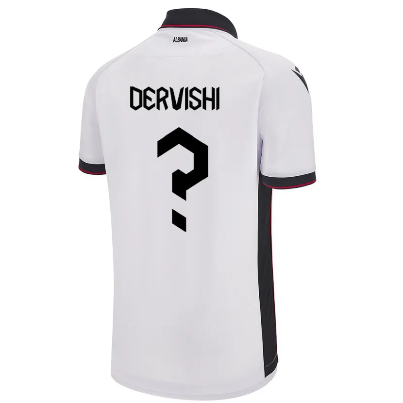 Danxen Dámské Albánie Amarildo Dervishi #0 Bílý Daleko Hráčské Dresy 24-26 Dres