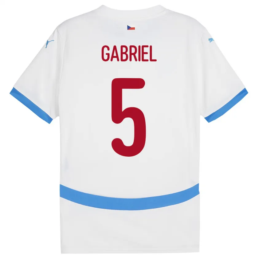 Danxen Dámské Česko Adam Gabriel #5 Bílý Daleko Hráčské Dresy 24-26 Dres