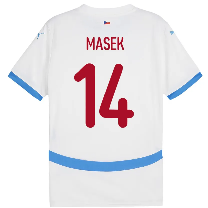 Danxen Dámské Česko Lukas Masek #14 Bílý Daleko Hráčské Dresy 24-26 Dres