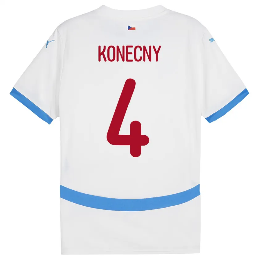 Danxen Dámské Česko Mikulas Konecny #4 Bílý Daleko Hráčské Dresy 24-26 Dres