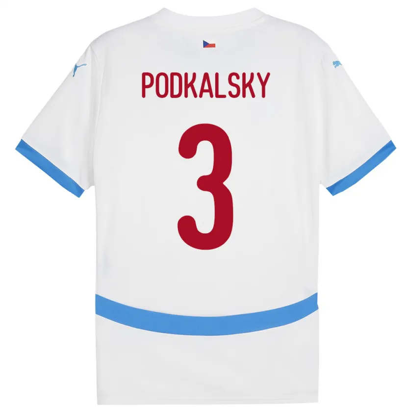 Danxen Dámské Česko Jakub Podkalsky #3 Bílý Daleko Hráčské Dresy 24-26 Dres