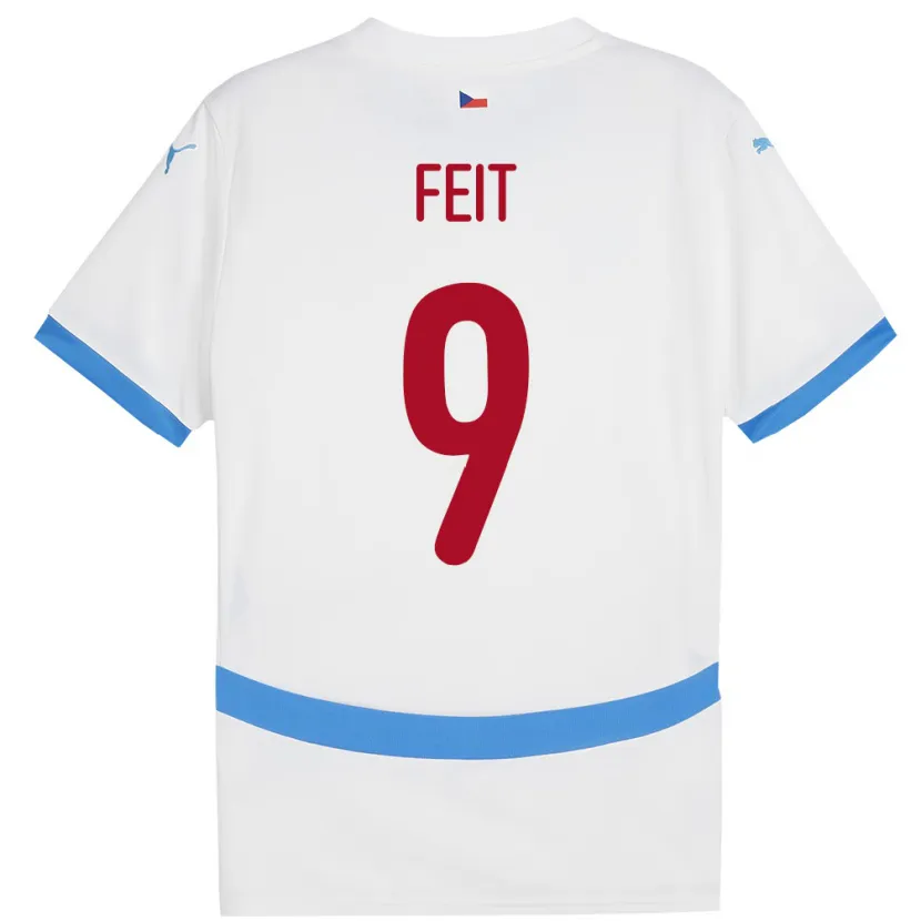 Danxen Dámské Česko Jan Feit #9 Bílý Daleko Hráčské Dresy 24-26 Dres