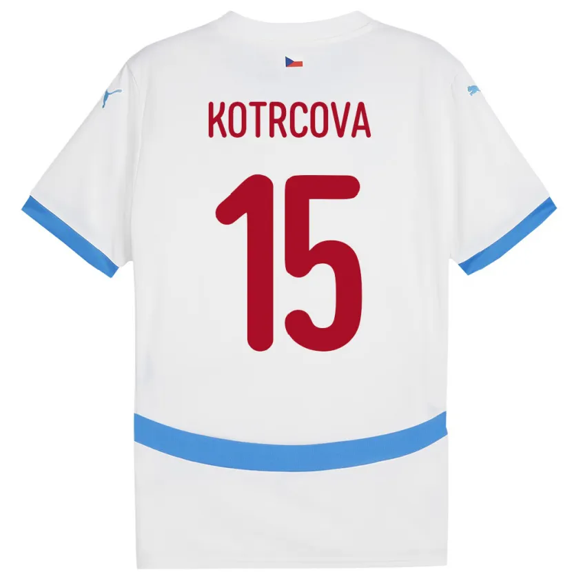 Danxen Dámské Česko Kateřina Kotrčová #15 Bílý Daleko Hráčské Dresy 24-26 Dres