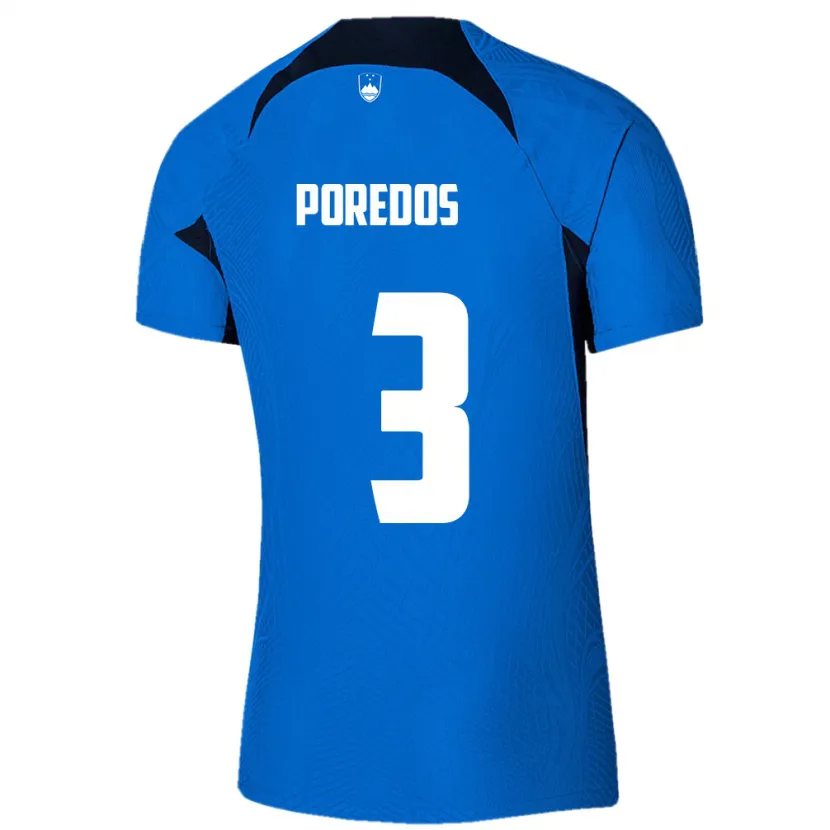 Danxen Dámské Slovinsko Luka Poredos #3 Modrý Daleko Hráčské Dresy 24-26 Dres