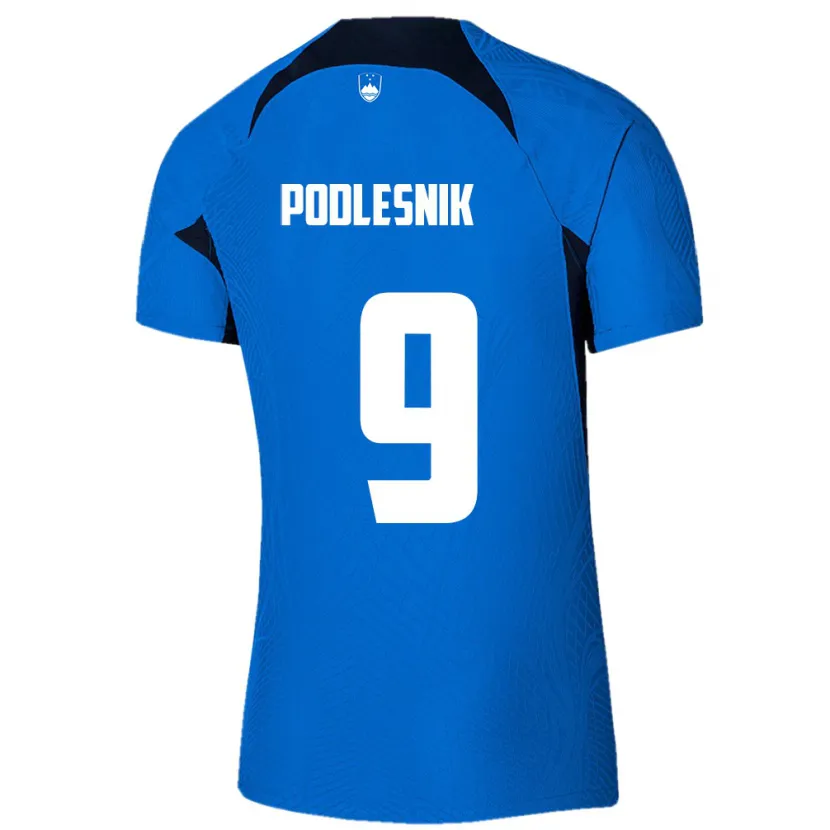 Danxen Dámské Slovinsko Nik Podlesnik #9 Modrý Daleko Hráčské Dresy 24-26 Dres