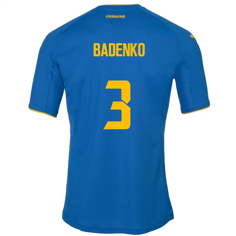 Danxen Dámské Ukrajina Ilya Badenko #3 Modrý Daleko Hráčské Dresy 24-26 Dres