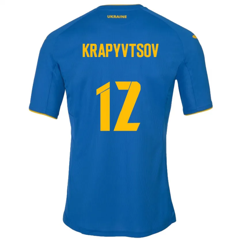 Danxen Dámské Ukrajina Vladyslav Krapyvtsov #12 Modrý Daleko Hráčské Dresy 24-26 Dres