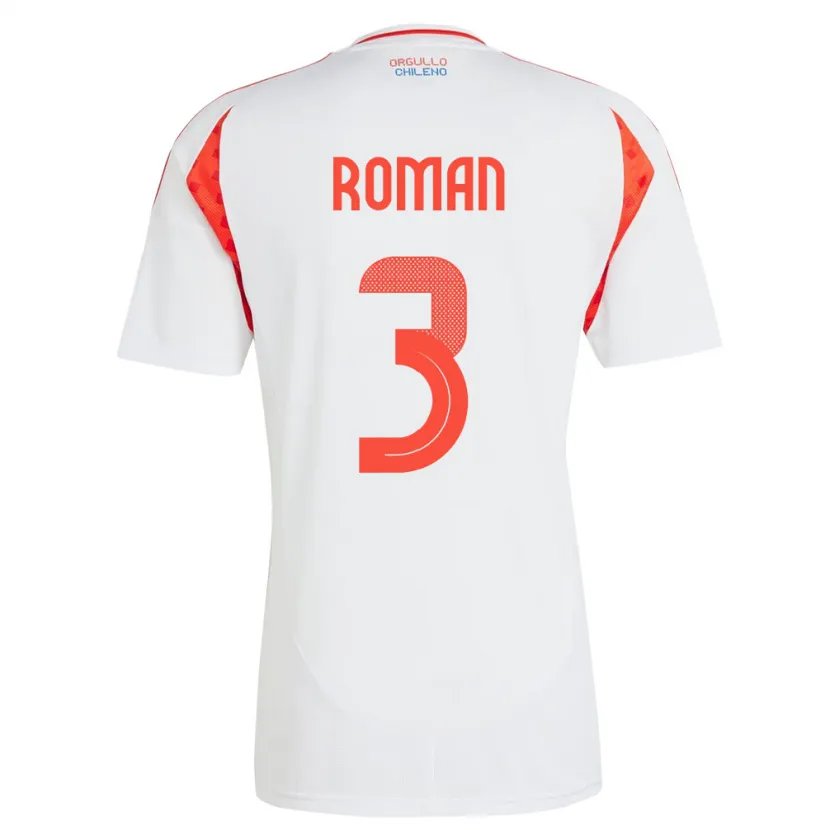 Danxen Dámské Chile Iván Román #3 Bílý Daleko Hráčské Dresy 24-26 Dres