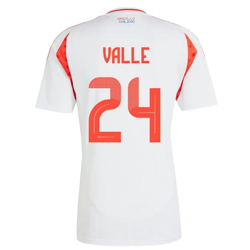 Danxen Dámské Chile Alessandra Valle #24 Bílý Daleko Hráčské Dresy 24-26 Dres