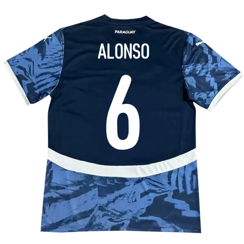 Danxen Dámské Paraguay Júnior Alonso #6 Modrý Daleko Hráčské Dresy 24-26 Dres