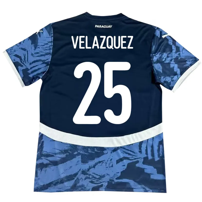 Danxen Dámské Paraguay Gustavo Velázquez #25 Modrý Daleko Hráčské Dresy 24-26 Dres