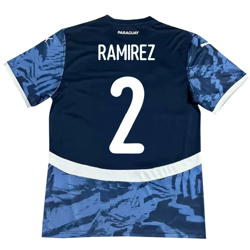 Danxen Dámské Paraguay Iván Ramírez #2 Modrý Daleko Hráčské Dresy 24-26 Dres