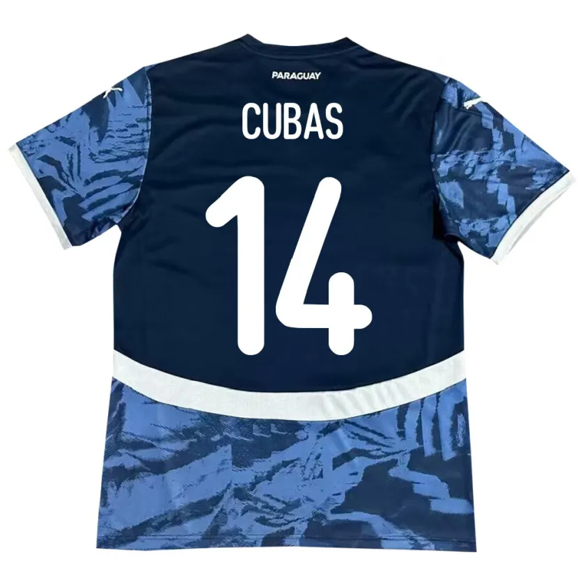 Danxen Dámské Paraguay Andrés Cubas #14 Modrý Daleko Hráčské Dresy 24-26 Dres
