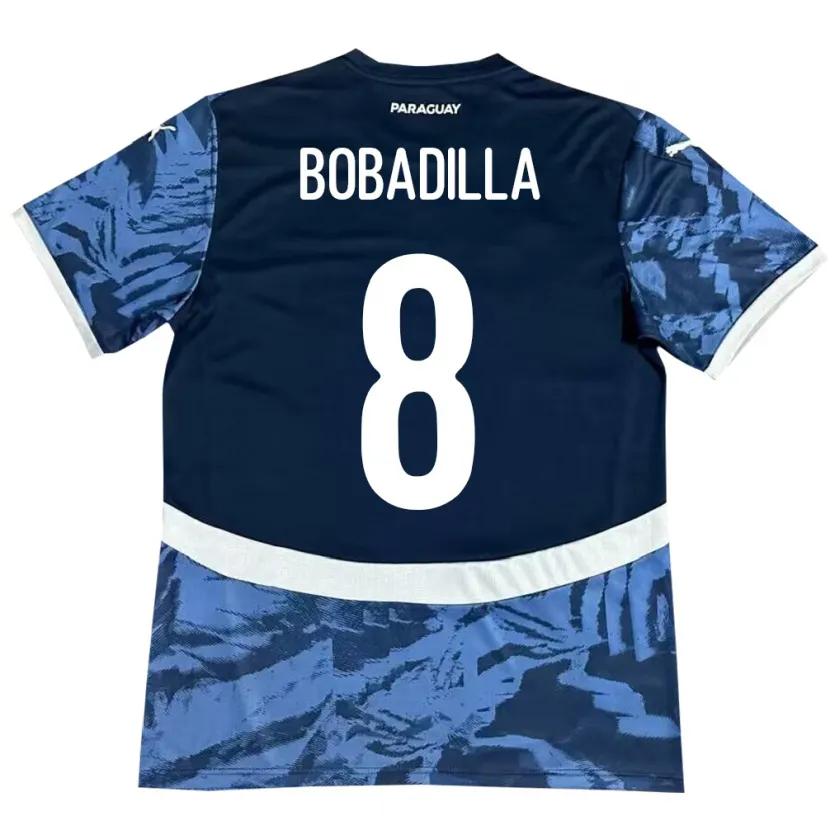Danxen Dámské Paraguay Damián Bobadilla #8 Modrý Daleko Hráčské Dresy 24-26 Dres
