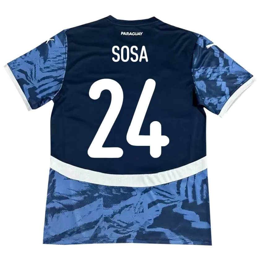 Danxen Dámské Paraguay Ramón Sosa #24 Modrý Daleko Hráčské Dresy 24-26 Dres