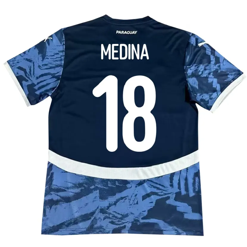 Danxen Dámské Paraguay Jesús Medina #18 Modrý Daleko Hráčské Dresy 24-26 Dres