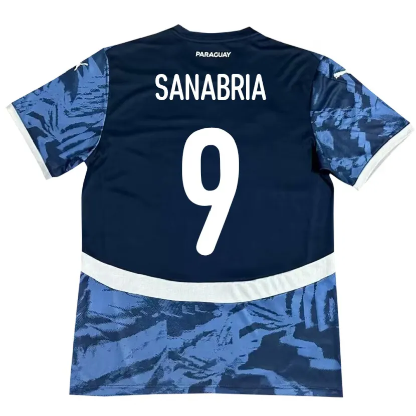 Danxen Dámské Paraguay Antonio Sanabria #9 Modrý Daleko Hráčské Dresy 24-26 Dres