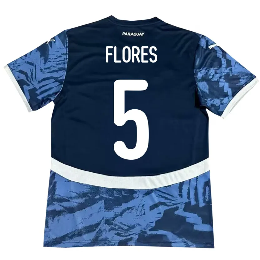 Danxen Dámské Paraguay Gilberto Flores #5 Modrý Daleko Hráčské Dresy 24-26 Dres