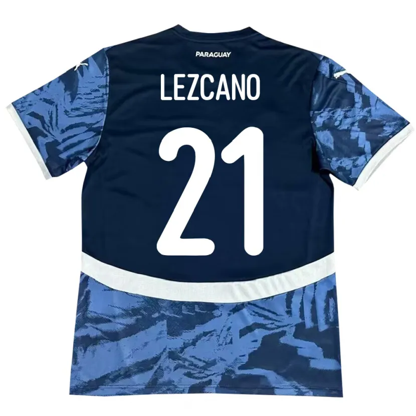Danxen Dámské Paraguay Rubén Lezcano #21 Modrý Daleko Hráčské Dresy 24-26 Dres