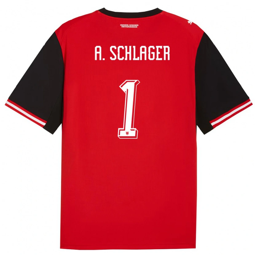 Danxen Dětské Rakousko Alexander Schlager #1 Černá Bílá Domů Hráčské Dresy 26-28 Dres