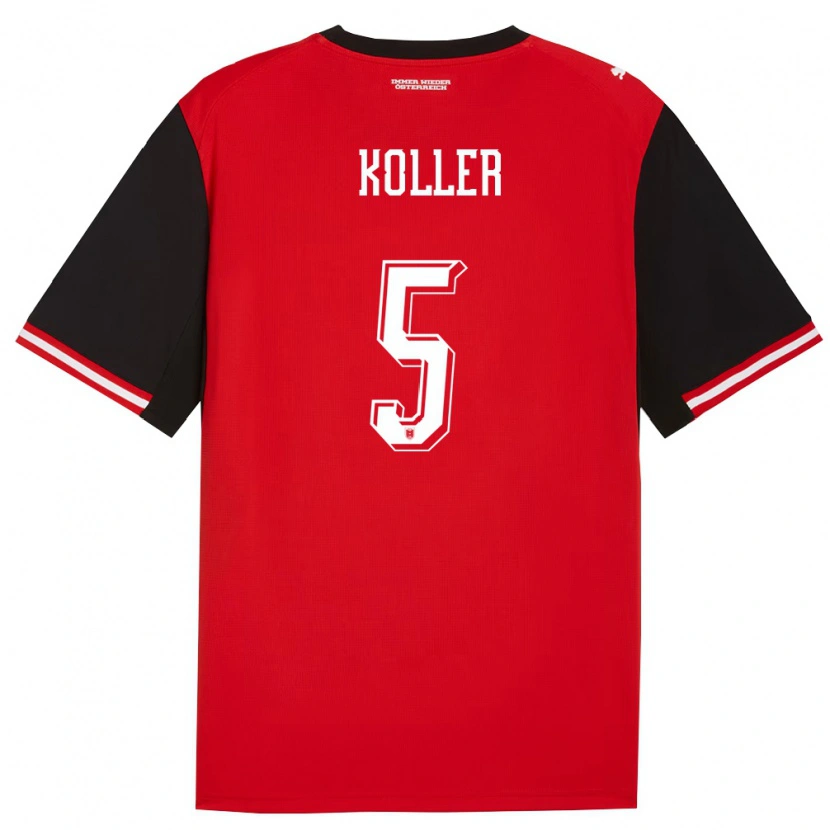 Danxen Dětské Rakousko Paul Koller #5 Černá Bílá Domů Hráčské Dresy 26-28 Dres