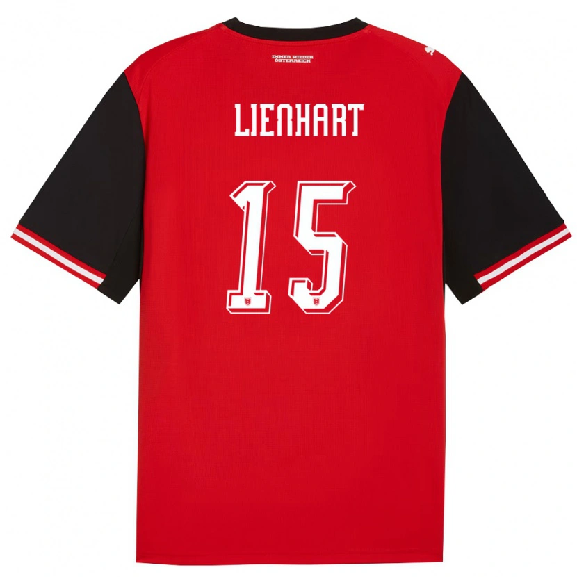 Danxen Dětské Rakousko Philipp Lienhart #15 Černá Bílá Domů Hráčské Dresy 26-28 Dres