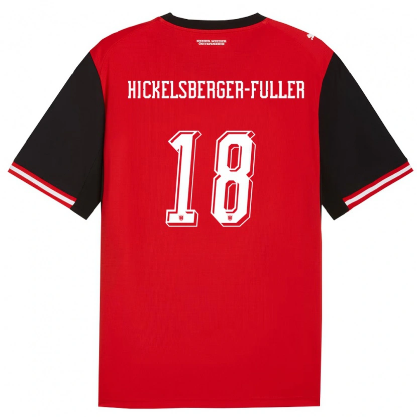 Danxen Dětské Rakousko Julia Hickelsberger-Füller #18 Černá Bílá Domů Hráčské Dresy 26-28 Dres