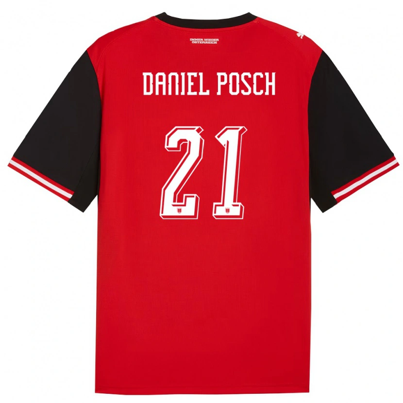 Danxen Dětské Rakousko Daniel Posch #21 Černá Bílá Domů Hráčské Dresy 26-28 Dres