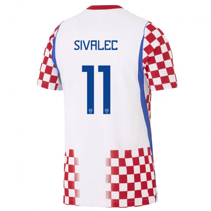 Danxen Dětské Chorvatsko Gabrijel Sivalec #11 Bílá Červená Modrá Domů Hráčské Dresy 26-28 Dres