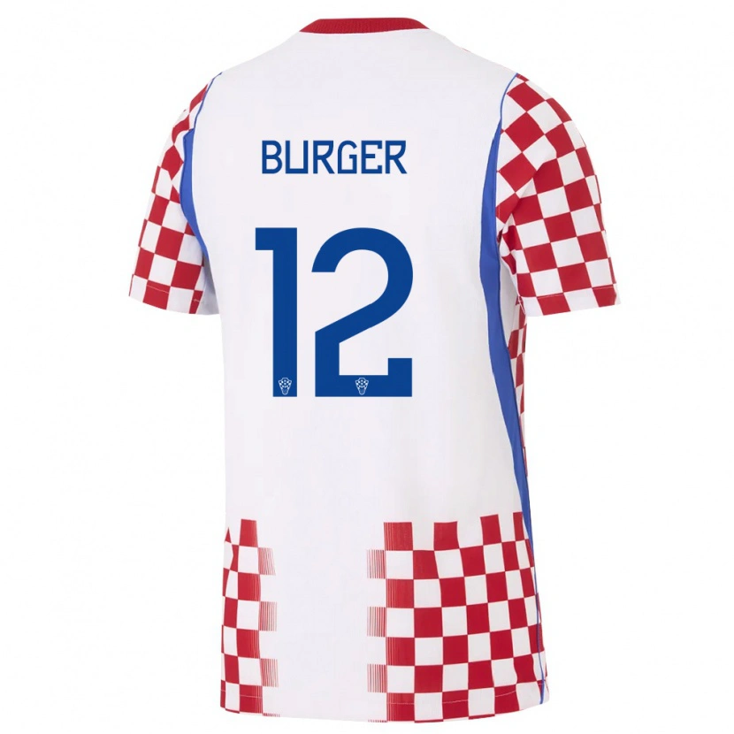 Danxen Dětské Chorvatsko Roko Burger #12 Bílá Červená Modrá Domů Hráčské Dresy 26-28 Dres