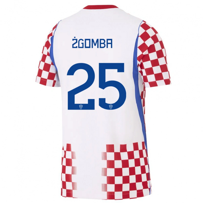 Danxen Dětské Chorvatsko Marin Zgomba #25 Bílá Červená Modrá Domů Hráčské Dresy 26-28 Dres