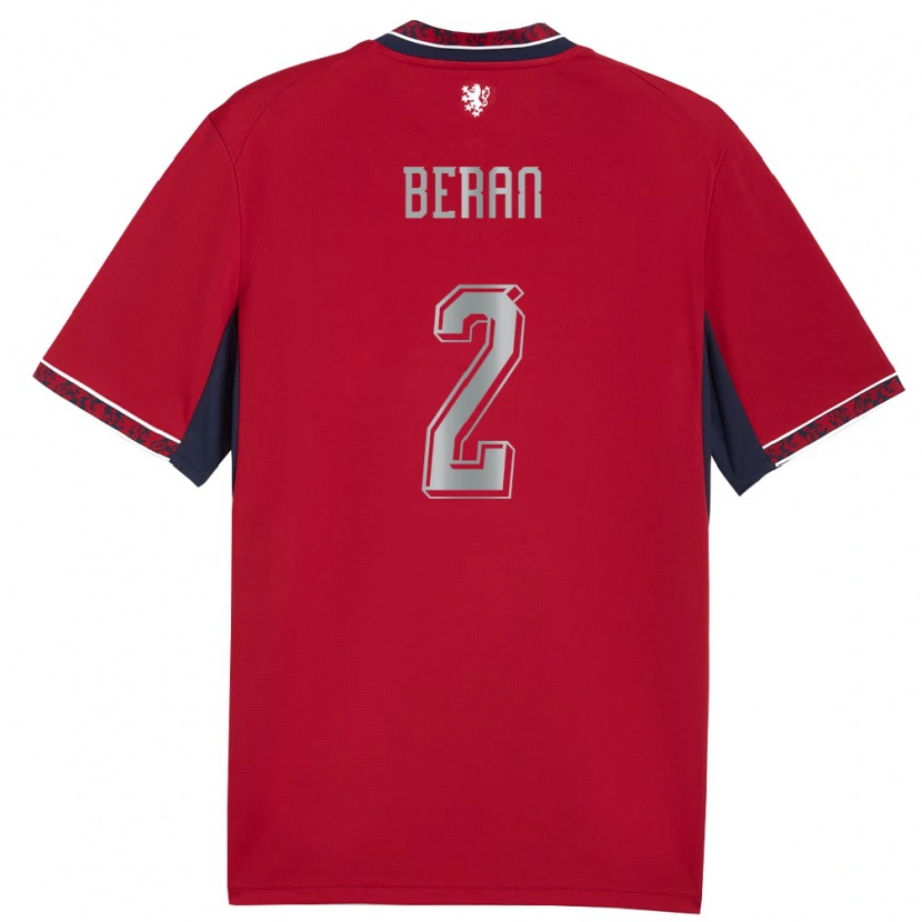 Danxen Dětské Česko Stepan Beran #2 Červená Bílá Námořnická Domů Hráčské Dresy 26-28 Dres