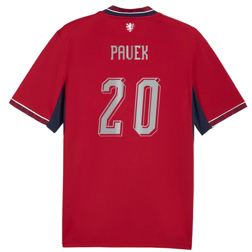 Danxen Dětské Česko Jakub Pavek #20 Červená Bílá Námořnická Domů Hráčské Dresy 26-28 Dres