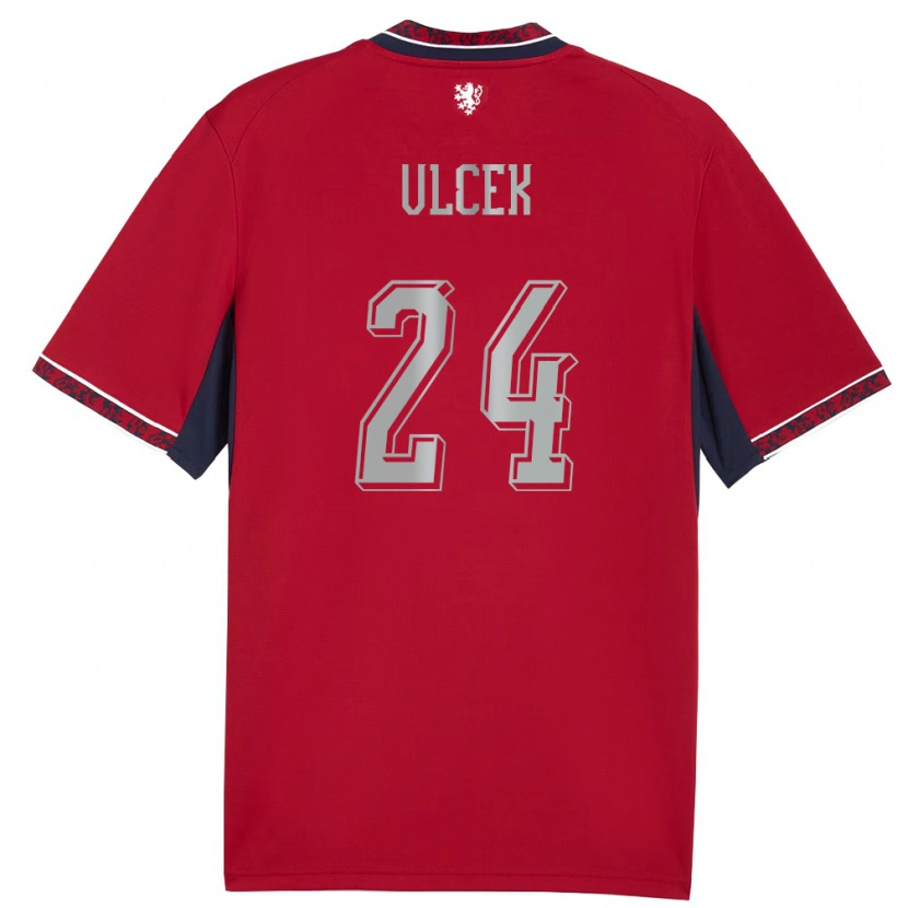 Danxen Dětské Česko Tomas Vlcek #24 Červená Bílá Námořnická Domů Hráčské Dresy 26-28 Dres