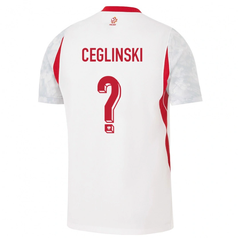 Danxen Dětské Polsko Mateusz Cegliński #0 Bílá Červená Šedá Domů Hráčské Dresy 26-28 Dres