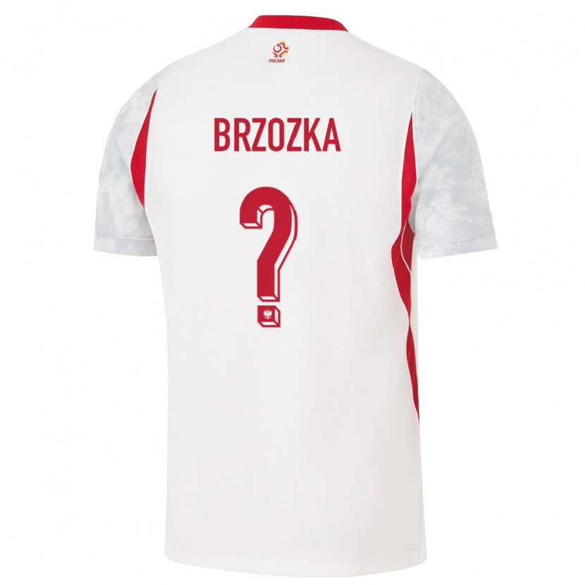 Danxen Dětské Polsko Kornel Brzózka #0 Bílá Červená Šedá Domů Hráčské Dresy 26-28 Dres