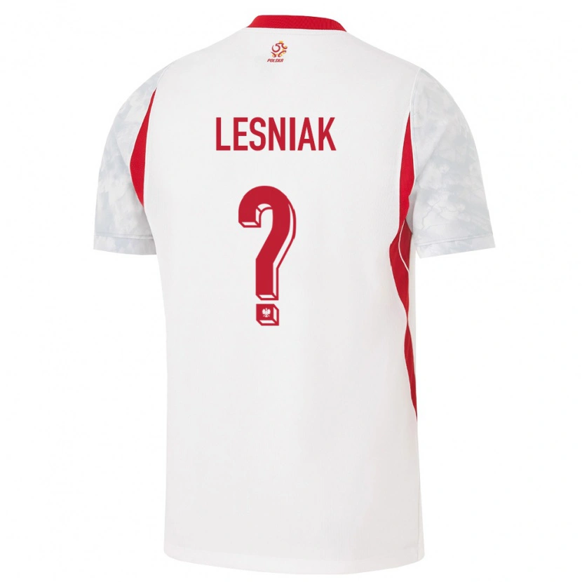 Danxen Dětské Polsko Tymoteusz Lesniak #0 Bílá Červená Šedá Domů Hráčské Dresy 26-28 Dres
