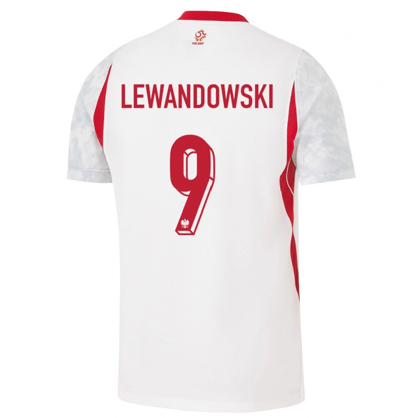 Danxen Dětské Polsko Robert Lewandowski #9 Bílá Červená Šedá Domů Hráčské Dresy 26-28 Dres